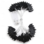 preiswerte Innen- &amp; Partylighting-1,5 m - 10 LEDs Halloween Fledermaus Krähe Geister Lichterkette LED Eisenförmiges Licht Nachtlicht Beleuchtete Geister Festival Party Dekoration Licht Garten Hof Atmosphäre Licht Batterien betrieben 1