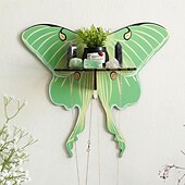 billiga Väggdekor-fjäril vägghylla trä flytande hyllor boho heminredning ation display monter rum dekorationer estetiska presenter till våren heminredning