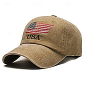 cheap Men&#039;s Baseball Cap-Men&#039;s Baseball Cap Sun Hat Trucker Hat Black Navy Blue Polyester Embroidered Fashion Casual Street Daily Letter National Flag Adjustable Sunscreen Breathable