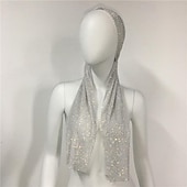 economico Accessori e altro-lussuosa fascia per capelli a maglia larga con strass - fascia elastica per turbante con cristalli e accenti scintillanti - perfetta per le donne in discoteca, rave party