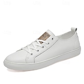 cheap Men&#039;s Sneakers-Men&#039;s White Casual Low-Top Sneakers - Comfortable and Trendy Lace-Up Shoes for Everyday Wear