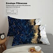 baratos Conjuntos de capa de edredão-Conjunto de capa de edredom de 3 peças com padrão abstrato de mármore nórdico para hotéis, quartos de hóspedes e hotéis, conjunto de cama confortável