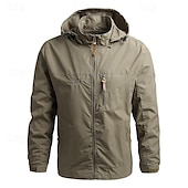 economico Fleece &amp; Giacche 3 in 1-Per uomo Giacca Softshell Giubbino da escursione All&#039;aperto Antivento Resistente all&#039;acqua Felpa con cappuccio Giacca a vento Campeggio / Escursionismo / Speleologia Viaggi Nero Verde militare Cachi