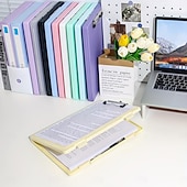 お買い得  事務用品-大容量のA4ファイルフォルダー収納ボックス、プレートクリップ付き、テスト用紙情報ブック、学生向け科目分類