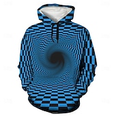 baratos moletons 3d masculinos-Homens Gráfico Moletom Moletons Moletom Manga Longa Moletom com capuz Com Capuz Legal Impressão 3D Preto e Branco Vermelho Outono Inverno Designer