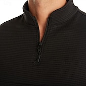 levne Běžecké tričko a tílka-Pánské Základní vrstva Čtvrtletní zip Dlouhý rukáv Dres Ležérní Oblečení na atletiku Podzim Polární flís Zahřívací Cvičení v tělocvičně Běh Chůze sportovní oblečení Sportovní oděvy Jednobarevné Čern