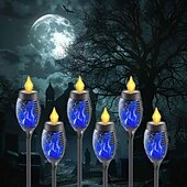 billige Halloween utendørs-solenergi utendørs flimrende flamme lys, halloween jul solar fakkel sti lys vanntett lampe landskap dekorasjon belysning dekorere for utendørs hage sti camping griller
