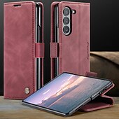 お買い得  サムスン用ケース-電話 ケース 用途 サムスンのギャラクシー Zフォールド6 Z Fold 5 Z Fold 4 ウォレットカードケース カード挿入口 耐衝撃 レトロ風 TPU