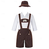 tanie Mężczyźni-Międzynarodowy Festiwal Piwa Oktoberfest Lederhosen Bawaria Niemiecki Monachium Łąki Męskie Tkanina w stylu tradycyjnym Bluzka Szorty