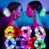 billige Originale gadgets-9 stk led festivalhårbånd - sterkt glødende elastiske bånd med flerfargede neonlys - 3 moduser for tilbehør til kvinners fest - perfekt for julefeiringer