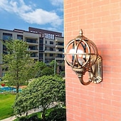 economico applique da esterno-Liruxun illuminazione esterna sferica lampade da parete per esterni luci a pilastro lampada a testa a colonna luce paesaggistica lampada a pilastro da giardino impermeabile a led