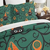 economico Set copripiumino-set copripiumino collezione halloween set 3 pezzi jack o lantern zucca super morbido delicato sulla pelle di lunga durata