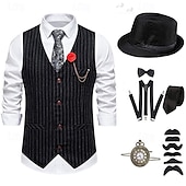 abordables Conjuntos-Retro Antiguo Rugido 20s 1920s Sombreros Accesorios Chaleco El gran Gatsby Caballero Moda Hombre Navidad Víspera de Todos los Santos Carnaval Fiesta de baile Despedida de Soltera Festival Adulto