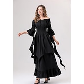 levne Šaty-Retro Středověké Renesanční Šaty Šaty inspirované Regency Ren Faire Viking Elfí Dámské Keltské Fantazie Plesová maškaráda Večírek Dospělí Šaty