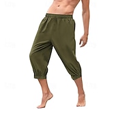 abordables Fondos-Retro Antiguo Medieval Renacimiento pantalones piratas Feria del Renacimiento caballero celta Ranger Color sólido Hombre Pirata Fantasía Víspera de Todos los Santos Carnaval Mascarada Rendimiento