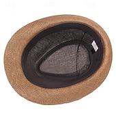 cheap Fedora Hat-Men's Kentucky Derby Hat Sun Hat Party Hat Bowler Hat Black White Acrylic Fibers Fashion Casual Street Daily Plain Sunscreen Breathable