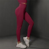 economico Leggings e collant da yoga-Per donna Pantaloni da yoga Leggings da yoga Vita Alta Yoga Allenamento in Palestra Pilates Collant Grigio scuro Nero Borgogna Spandex Gli sport Abbigliamento sportivo Elasticizzato Taglia piccola
