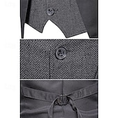 cheap Men&#039;s Vest-Men&#039;s Vest Gilet Wedding Event / Party Daily Fashion Business Spring &amp;  Fall Patchwork Button 2 in 1 Polyester Comfortable Color Block Single Breasted One-button V Neck Regular Fit Black Navy Blue
