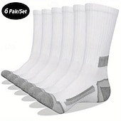 economico calzini da uomo-Per uomo 6 paia Confezioni multiple Calzini Calzini da corsa Calzini casual Nero+Bianco+Grigio Nero Colore Color Block Liscio Sportivo Giornaliero Da mare Di base Medio spessore Primavera Autunno Di