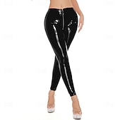 levne pole dancewear-tanec u tyče Kalhoty Řetízek Čistá Barva Barevně dělené Dámské Výkon Trénink Přírodní Umělá kůže