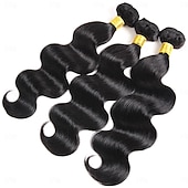 economico 3 ciocche di capelli veri tessitura-fasci di tessuto brasiliano dei capelli onda del corpo 3 pacchi fasci di capelli umani vergini remy estensioni dei capelli grezzi tissage
