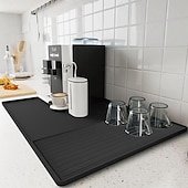 cheap Kitchen Storage-Silicone Coffee Mats Set with Raised Edges - Coffee Bar Mat for Countertop, Coffee Accessories Fit Under Coffee Maker Espresso Machine, Dish Drying Mat, Heat Resistant Kitchen Gadget
