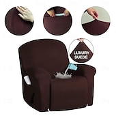 abordables Housse de fauteuil inclinable-Housse de fauteuil inclinable en daim imperméable, couleur unie, housse de protection simple, housse de chaise à bascule super lisse