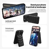 お買い得  iPhone用ケース-電話 ケース 用途 iPhone 16 iPhone 15 プロマックスプラス iPhone 14 13 12 11 Pro Max Plus バックカバー スタンド付き 磁石バックル ワイヤレス充電をサポート レトロ風 TPU PC PUレザー