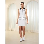 economico Abiti da golf-Per donna vestito da golf Bianco Senza maniche Vestiti Abbigliamento da golf da donna Abbigliamento Abiti Abbigliamento