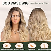 abordables Perruques Synthétiques Sans Bonnet-Perruques blondes sales pour femmes, perruque bouclée longueur épaule avec reflets blonds, perruque synthétique avec partie centrale pour usage quotidien, fête 20 pouces