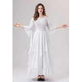 levne Šaty-Retro Středověké Renesanční Šaty Šaty inspirované Regency Ren Faire Viking Elfí Dámské Keltské Fantazie Plesová maškaráda Večírek Dospělí Šaty