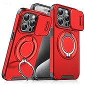 cheap iPhone Cases-Phone Case For iPhone 16 Pro Max Plus iPhone 15 14 Pro Max Plus iPhone 13 12 11 Pro Max Back Cover Ring Holder Shockproof PC