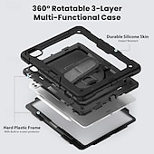 cheap iPad case-Tablet Case Cover For Apple iPad Air 11&quot;(2024) iPad Air 13&quot;(2024) iPad Pro 11&quot;(2024) iPad Pro 13&quot;(2024) Portable Handle Pencil Holder Armor PC Silicone