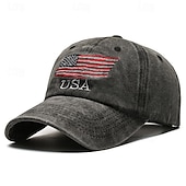 cheap Men&#039;s Baseball Cap-Men&#039;s Baseball Cap Sun Hat Trucker Hat Black Navy Blue Polyester Embroidered Fashion Casual Street Daily Letter National Flag Adjustable Sunscreen Breathable