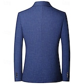 economico Blazer Classici da Uomo-Per uomo Laurea Blazer Affari Cocktail party Ricevimento di matrimonio Senza pantaloni eleganti Moda Casual Primavera &amp; Autunno Poliestere Semplice Bottoni Tasca Confortevole Monopetto Giacca Blu