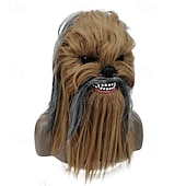 levne Maska-Monsters Chewbacca Maska Plná hlava Dospělé Unisex Strašidelný kostým Pohyblivá čelist Výkon Párty Karneval Jednoduchý karnevalový kostým
