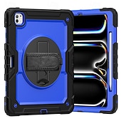 cheap iPad case-Tablet Case Cover For Apple iPad Air 11&quot;(2024) iPad Air 13&quot;(2024) iPad Pro 11&quot;(2024) iPad Pro 13&quot;(2024) Portable Handle Pencil Holder Armor PC Silicone