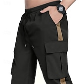 cheap Cargo Pants-Men&#039;s Cargo Pants Cargo Trousers Drawstring Elastic Waist Multi Pocket Stripe Wearable Outdoor Daily Camping &amp; Hiking Fashion Classic Black White