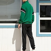 رخيصةأون بذلات رياضية أساسية-رجالي بدلة رياضية بذلة رياضة سويت شيرت بسحاب كامل أسود أخضر كاكي رقبة طوقية مرتفعة ألوان متناوبة بقع قطعتين الرياضة &amp; في الخارج مناسب للبس اليومي مناسب للعطلات أناقة الشارع أساسي كاجوال ربيع &amp; الصيف