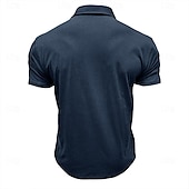cheap Men&#039;s Classic Polo-Men&#039;s Polo Shirts Golf Shirt Work Casual Lapel Ribbed Polo Collar Short Sleeve Basic Modern Solid Color Patchwork Buttons Spring &amp; Summer Regular Fit Dark Gray Black White Burgundy Royal Blue Blue
