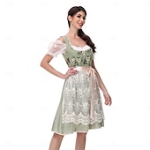 olcso Dirndl-Női Karneváli Oktoberfest Sör Jelmez Dirndl Trachtenkleider Szobalány Német München Wiesn Hagyományos Stílusú Ruhával Oktoberfestre