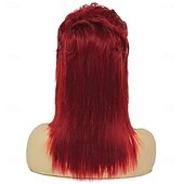 economico Parrucche storiche-Parrucca per Donne Lunghezza Spalla Capelli Lisci Naturali a Strati Costume Rock Anni &#039;70 &#039;80 per Halloween feste Cosplay