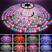 お買い得  防水ストリップライト-LED ストリップ ロープ ライト RGB 馬のランニング レース LED ストリップ ライト フレキシブル ピクセル 防水 フロー チェイス リボン テープ 屋外 EU プラグ ストリップ ライト AC220V