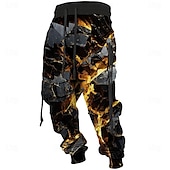 cheap Sweatpants-Men&#039;s Graphic Sweatpants Joggers Mid Waist Casual Outdoor 3D Print Fall &amp; Winter Black