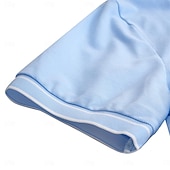preiswerte Klassisches Poloshirt für Herren-Herren Baumwoll-Poloshirt Golfshirt Arbeit Geschäft Gerippter Polokragen Klassisch Kurzarm Basic Modern Einfarbig Patchwork Knöpfe Frühling &amp; Sommer Normale Passform Dunkelgrau Schwarz Burgunderrot