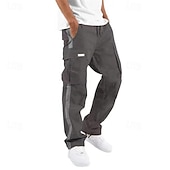 cheap Cargo Pants-Men&#039;s Cargo Pants Cargo Trousers Drawstring Elastic Waist Multi Pocket Stripe Wearable Outdoor Daily Camping &amp; Hiking Fashion Classic Black White
