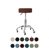 cheap Chair Cover-Water Resistant Plaid Universal Round Stool Cover - Bar Round Swivel Chair Cover - Barstool Seat Cover - Durable and Stretchable - Perfect for Protecting and Refreshing Bar Stools