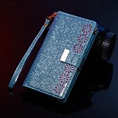 お買い得  サムスン用ケース-電話 ケース 用途 サムスンのギャラクシー Zフォールド7 Zフォールド6 Z Fold 5 Z Fold 4 Z Fold 3 ウォレットカードケース 磁石バックル ジッパ－ リストストラップ付き レトロ風 スカイ PC PUレザー