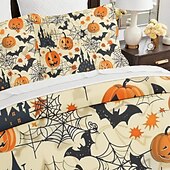 halpa Pussilakanasetit-halloween beige pussilakanasetti - ihastuttava kurpitsaprintti makuuhuoneesi sisustamiseen - sisältää pussilakanan ja tyynyliinat - pehmeä ja mukava kangas - täydellinen lisäämään juhlaa tilaan