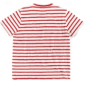 cheap Basic T shirts-Men&#039;s T Shirt Tee Top Short Sleeves Crew Neck Summer Striped Fashion Designer Basic Front Pocket Vacation Street Going out Black Red Navy Blue Top Tee for Men